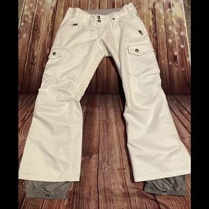 Women’s Burton Dryride White Snowboard Ski Pants Size XS Snow EUC